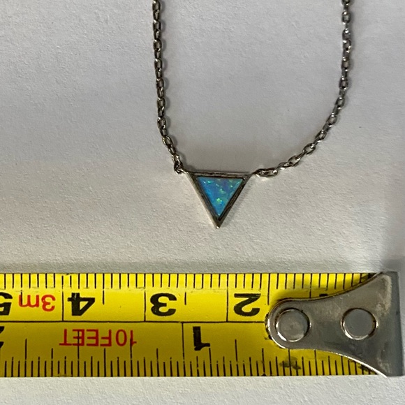 Triangle Opal Pendant Necklace - Picture 3 of 3